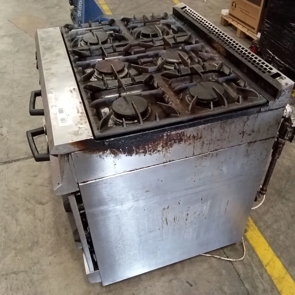 FALCON COMMERCIAL STAINLESS STEEL 6-BURNER GAS COOKER