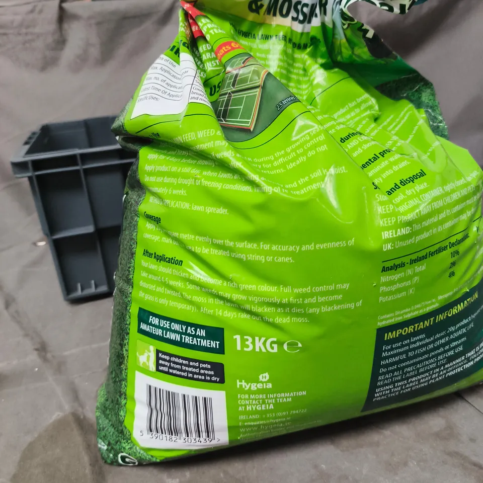 HYGEA GREEN FORCE LAWN FEED, WEED & MOSS KILLER – 13 KG (4 IN 1)