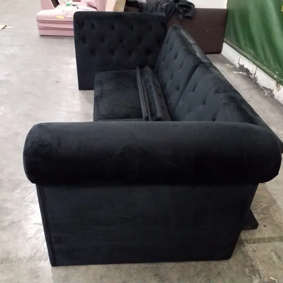 QUALITY DESIGNER 2.5 SEAT CLIC CLAC SOFA - BLACK FABRIC