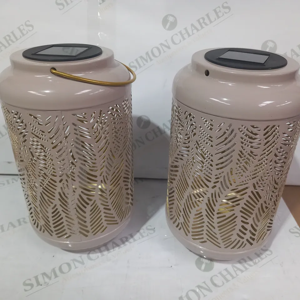 GARDEN REFLECTIONS SET OF 2 PATTERNED SOLAR LANTERNS
