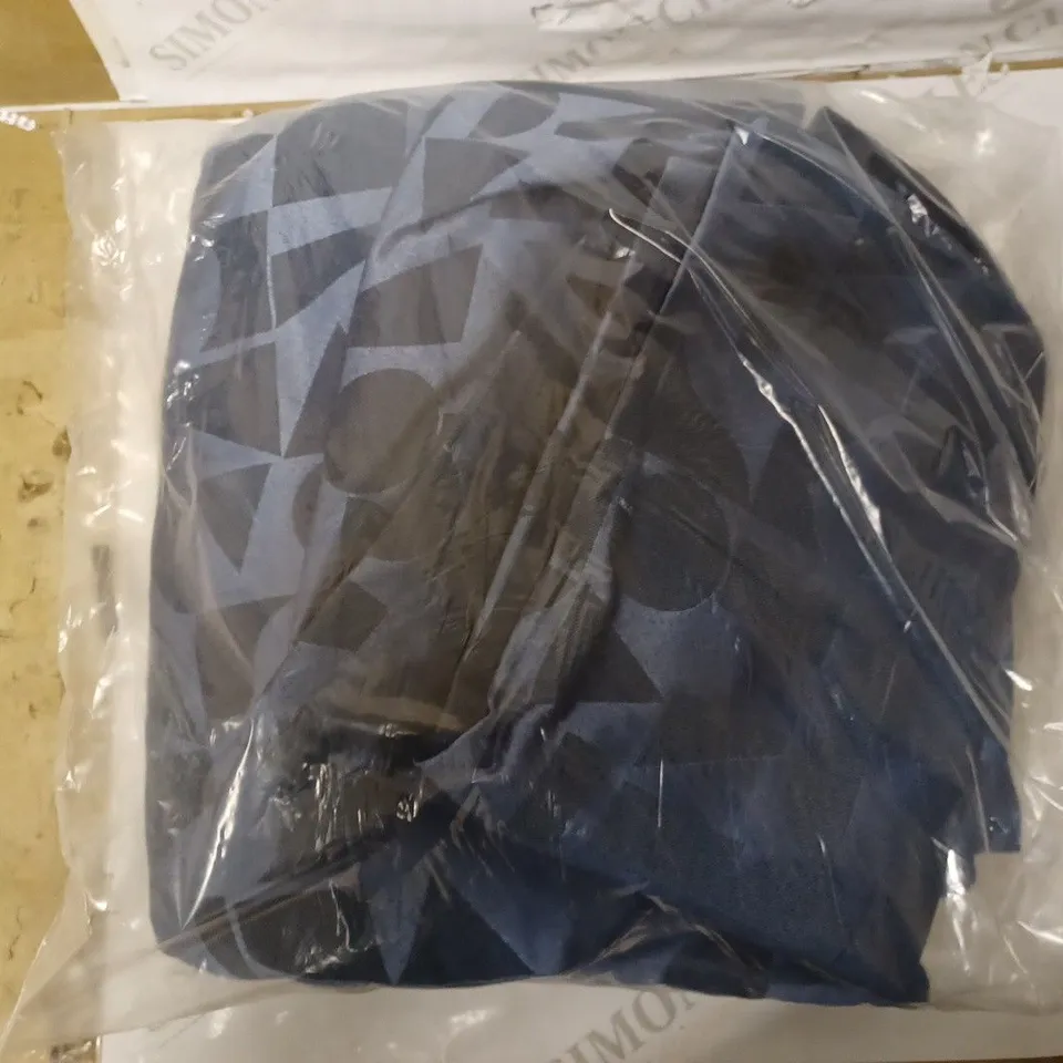 JASPER GEOMETRIC WOVEN DUVET COVER SET - NAVY, KING
