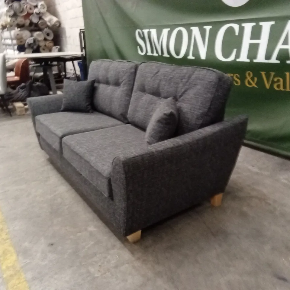 HALSTOW 3 SEATER FABRIC SOFA - CHARCOAL RRP £749