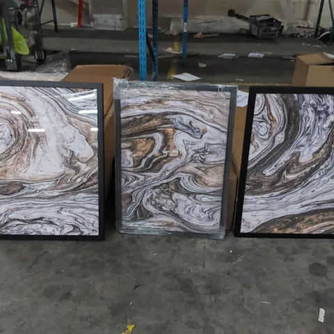 THE FLOW OF GOLD FRAMED PRINT SET (3 PIECES)