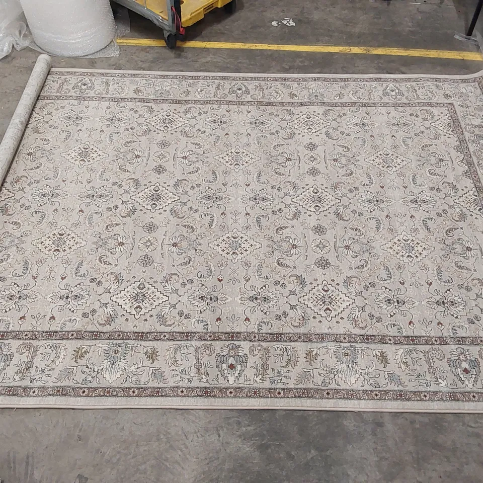 MEEKS POWER LOOM TAUPE/BEIGE/BROWN RUG // 200 X 290CM