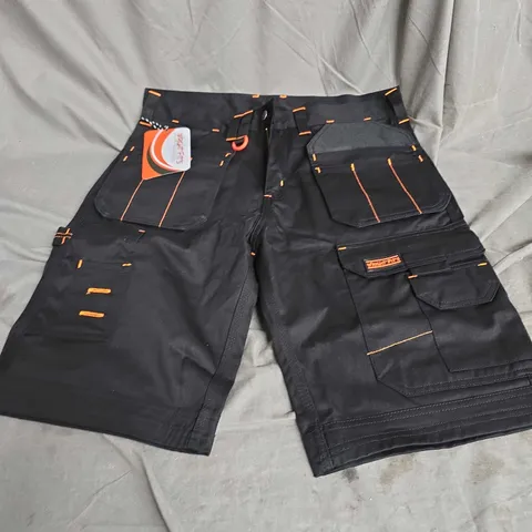 WRIGHT FITS REDHAWK HOLSTER WORK SHORTS IN BLACK/ORANGE SIZE W34"
