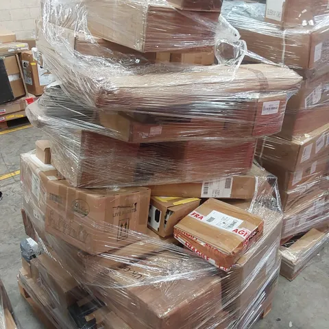 PALLET CONTAINING VARIOUS ASSORTED BOXED ITEMS TO INCLUDE,  LITHIUM BATTERIES,  CIRCULAR SAW, SMART RICE COOKER, STORAGE RACKING AND LOTS MORE UNMARKED BOXED ITEMS 