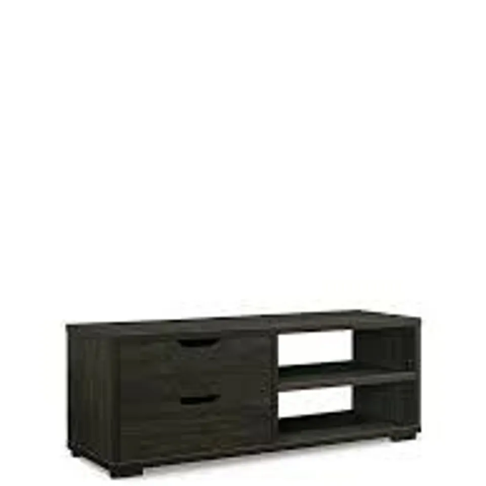 BOXED ZEUS TV UNIT IN DARK OAK - 1 OF 1