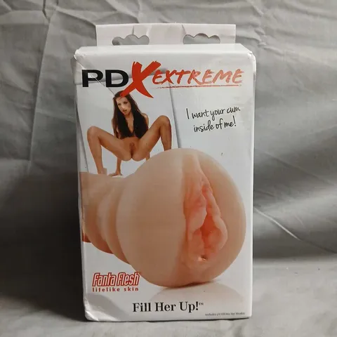 PD Extreme Dildo – Fanta Flesh lifelike skin, Fill Her Up! packaging