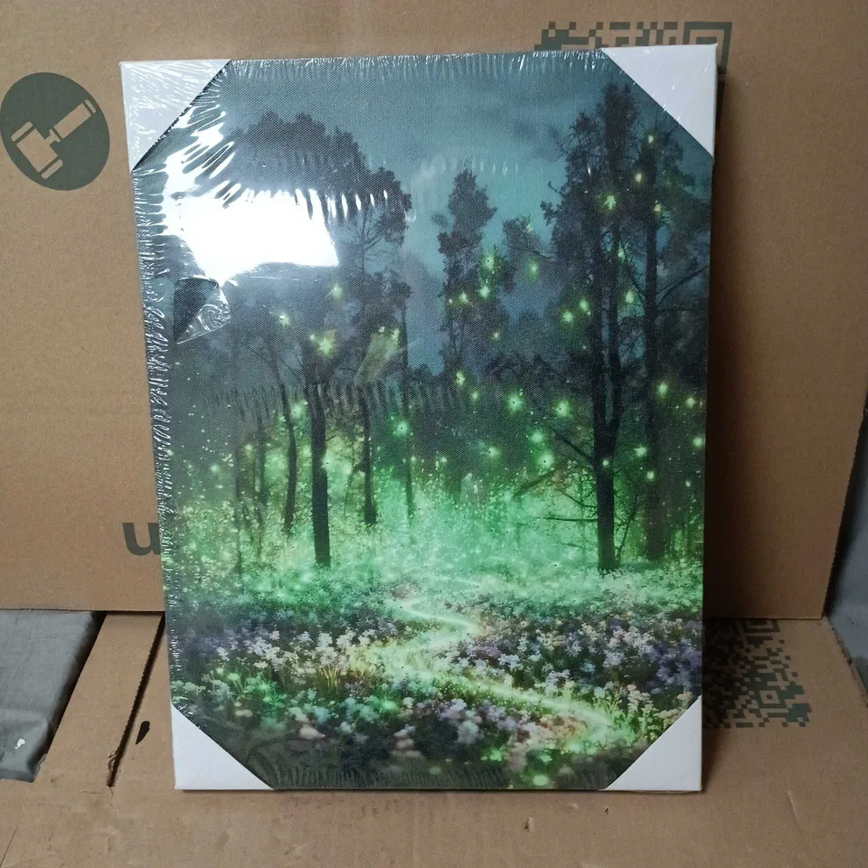 BLISS AND BEYOND LED ART FRAME, NIGHT FOREST. BOXED