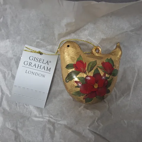 SET OF 12 GISELA GRAHAM ROBINSON SHAPED HANGING TREE DECORATIONS