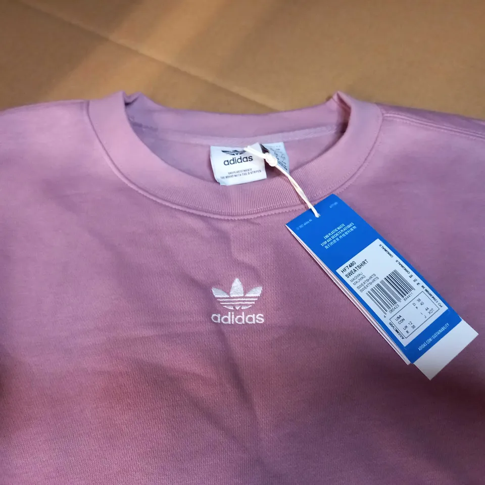 ADIDAS DUSTY PURPLE/LOGO FITNESS SWEATER - SIZE 12