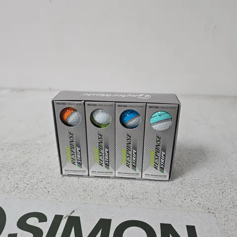 TAYLORMADE TOUR RESPONSE STRIPE GOLF BALLS – 4-PACK CONTAINING 12 BALLS 