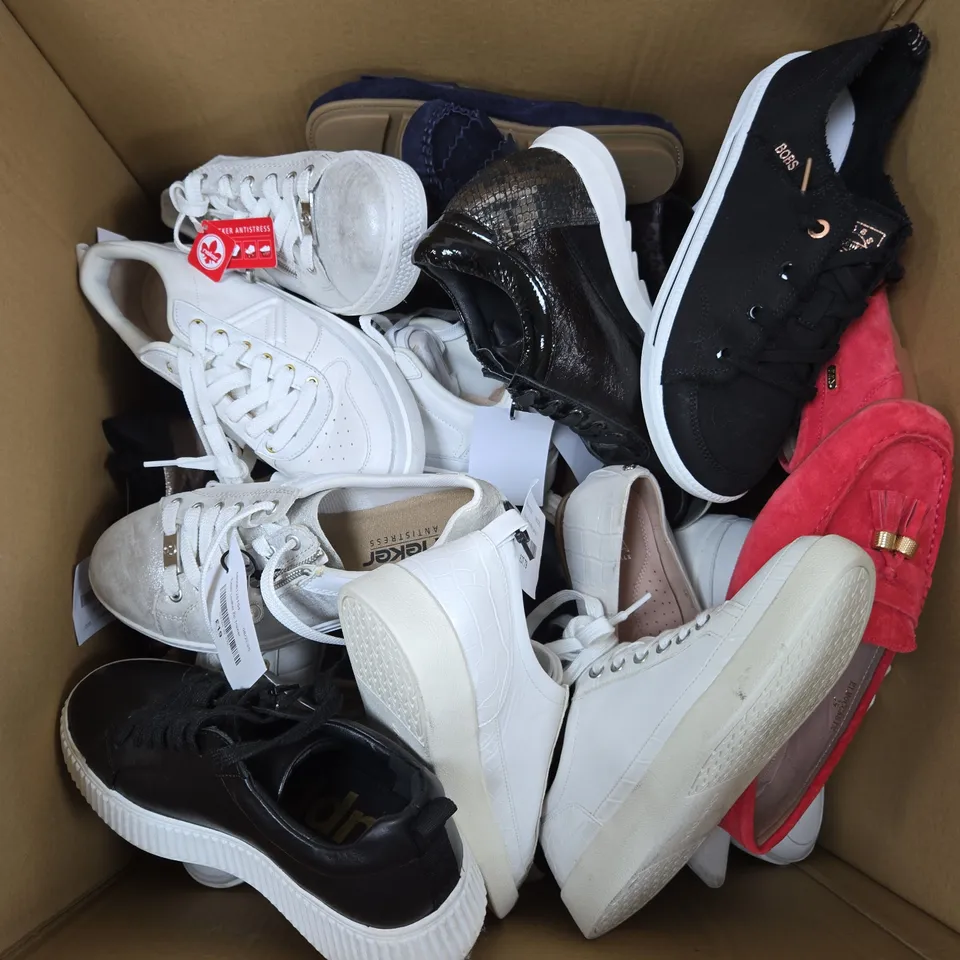APPROXIMATELY 10 ASSORTED PAIRS OF LOOSE SHOES/TRAINERS IN VARIOUS SIZES 