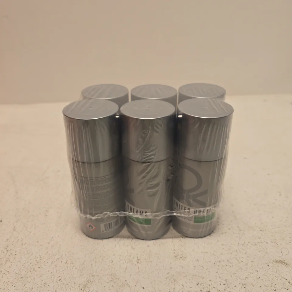 SET OF 6 BENETTON UNITED DREAMS AIM HIGH DEODORANT SPRAYS (150ML) 