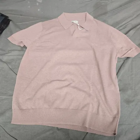 MOSS WOMEN'S KNIT POLO TOP – PINK