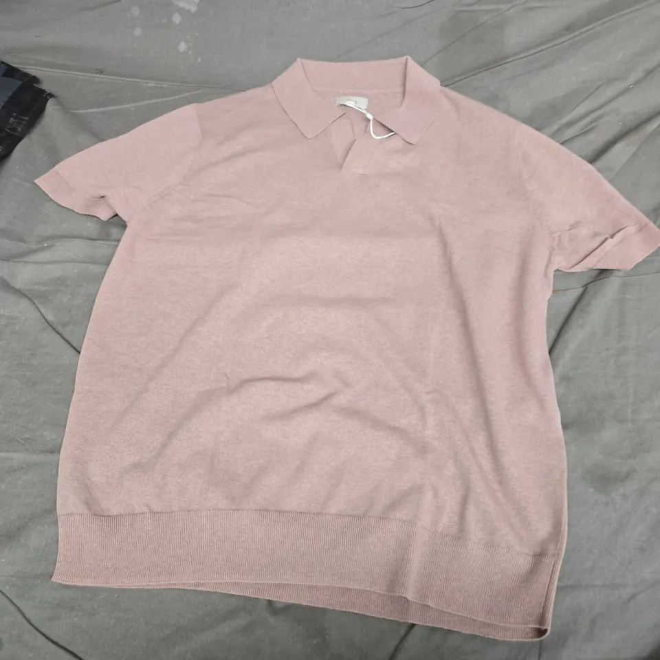 MOSS WOMEN'S KNIT POLO TOP – PINK