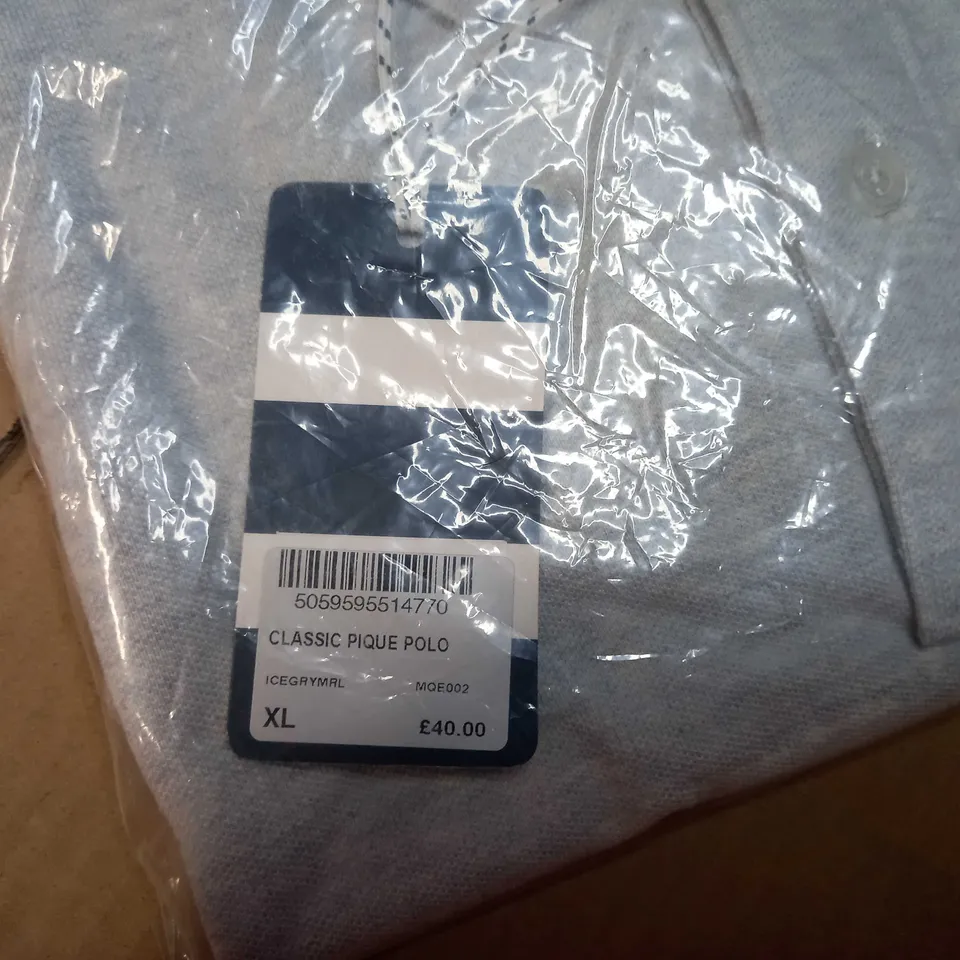 PACKAGED CREW CLOTHING COMPANY GREY MARL CLASSIC POLO - XL