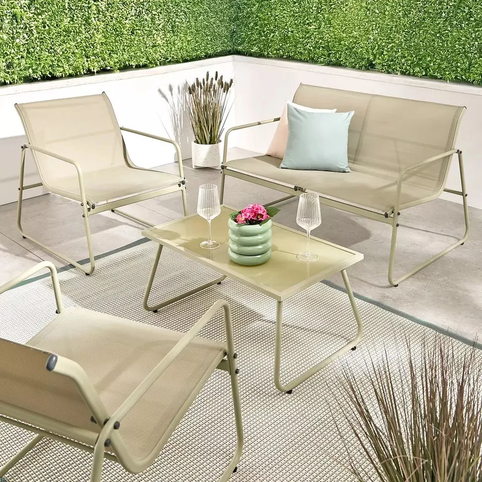 BOXED AMALFI SOFA SET - PALE GREEN - COLLECTION ONLY 