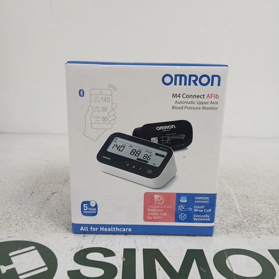 OMRON M4 CONNECT AFIB BLOOD PRESSURE MONITOR – AUTOMATIC UPPER ARM, BOXED