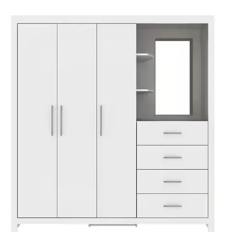 DAKOTA 3 DOOR COMBI WARDROBE WHITE (2 BOXES)