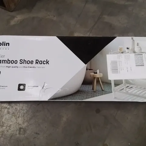 BOXED KEPLIN 3 TIER BAMBOO RACK -WHITE-