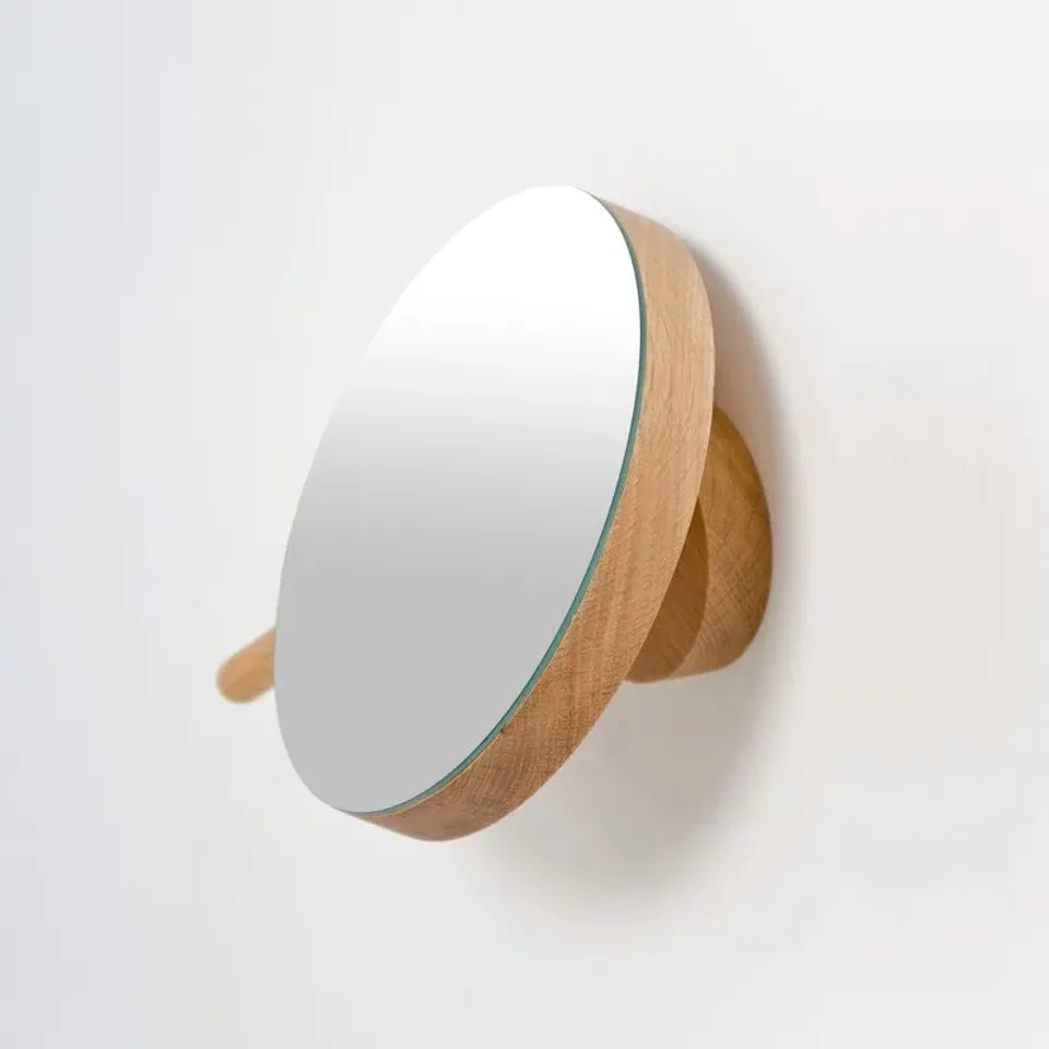 BOXED AYVEN ROUND MAGNIFYING FRAMED WALL MOUNTED ACCENT MIRROR (1 BOX)