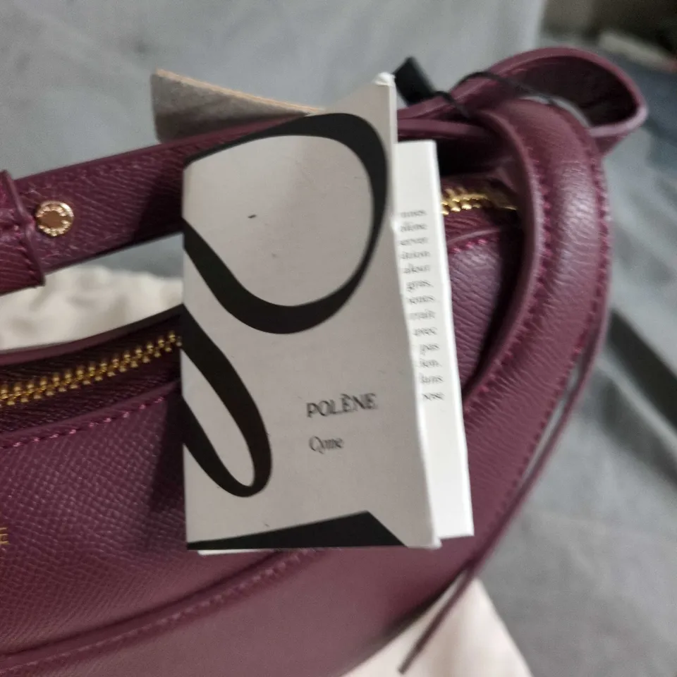 POLÈNE PURPLE CAMEL-GRAIN CYME HANDBAG