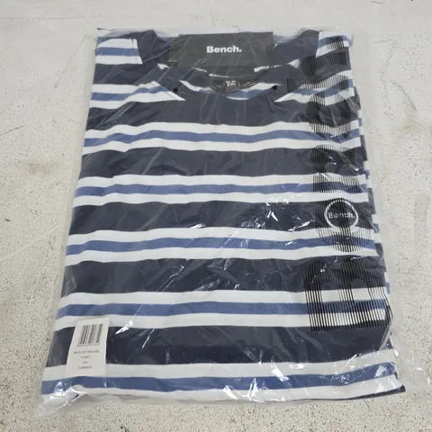 BAGGED BENCH STRIPED DAMMAR ROUNDNECK IN BLUE/WHITE - XXL