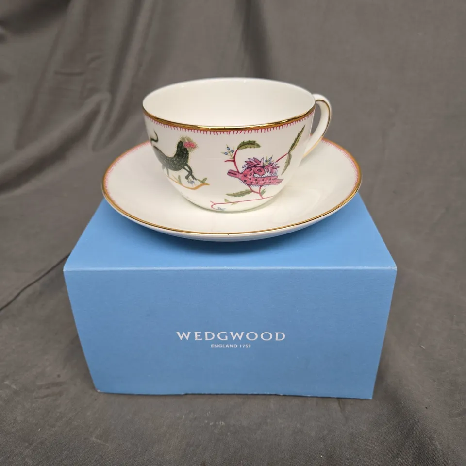 BOXED WEDGEWOOD MYTHICAL CREATURES BUTE CUP & SAUCER