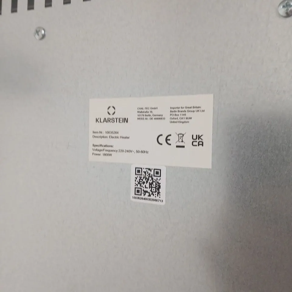 KLARSTEIN ELECTRIC HEATER 1000W 