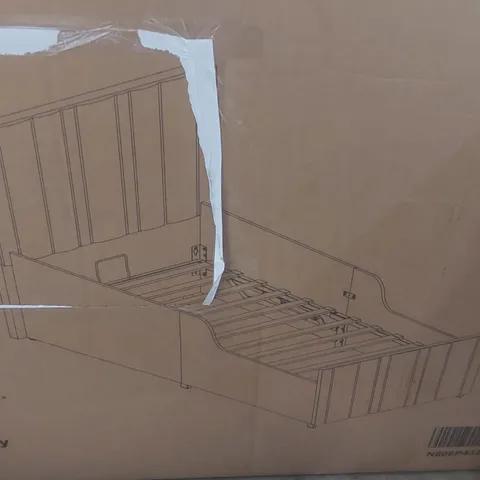 BOXED BED FRAME IN GREY - SIZE UNSPECIFIED (2 BOXES)