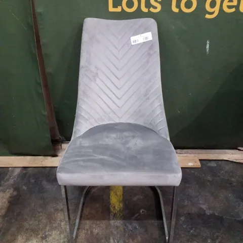 GREY VELVET DINING CHAIR