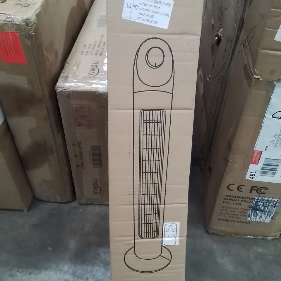 BOXED WHITE TOWER FAN