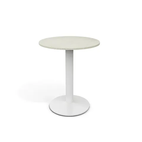 BOXED LIVING AND HOME ROUND CAFE TABLE WITH METAL BASE 74CM - WHITE (1 BOX)