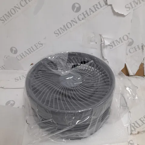 BOXED BELL & HOWELL RECHARGEABLE EXTENDABLE DESK & FLOOR FAN IN GREY