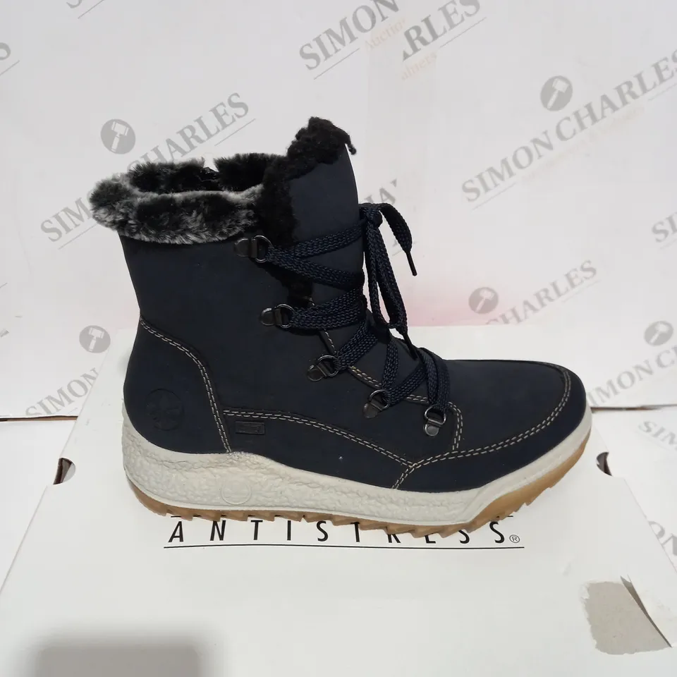 BOXED RIEKER ANTISTRESS NAVY HIKING BOOT - SIZE 6