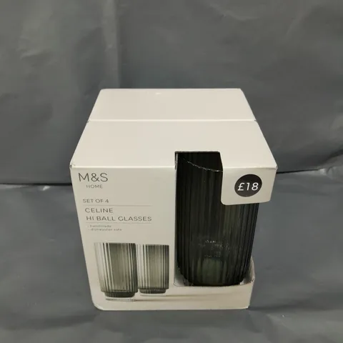 M&S SET OF 4 CELINE HI BALL GLASSES 