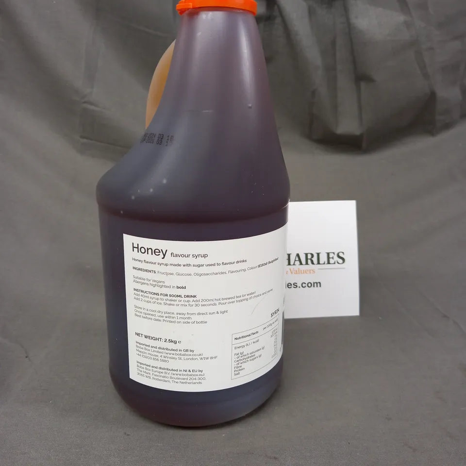 SEALED BOBA BOX HONEY FLAVOUR SYRUP 2.5KG