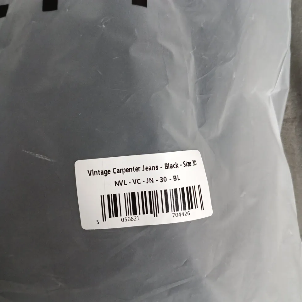 BAGGED NVLTY LONDON VINTAGE CARPENTER JEANS – BLACK – SIZE 30