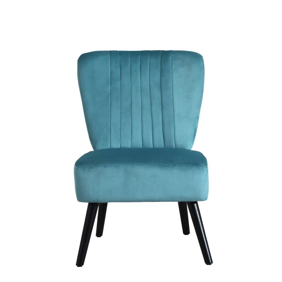 BOXED NEO TEAL CRUSHED VELVET SHELL CHAIR (1 BOX)