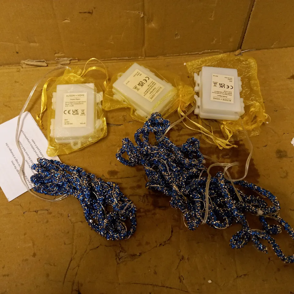 ALISON CORK SET OF 3 2M PRE-LIT GLITTER ROPE STRANDS