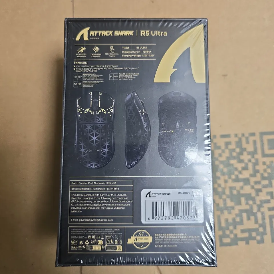 ATTACK SHARK R5 ULTRA WIRELESS GAMING MOUSE – BOXED