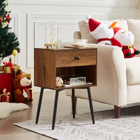 BOXED NS IRON BEDSIDE TABLE