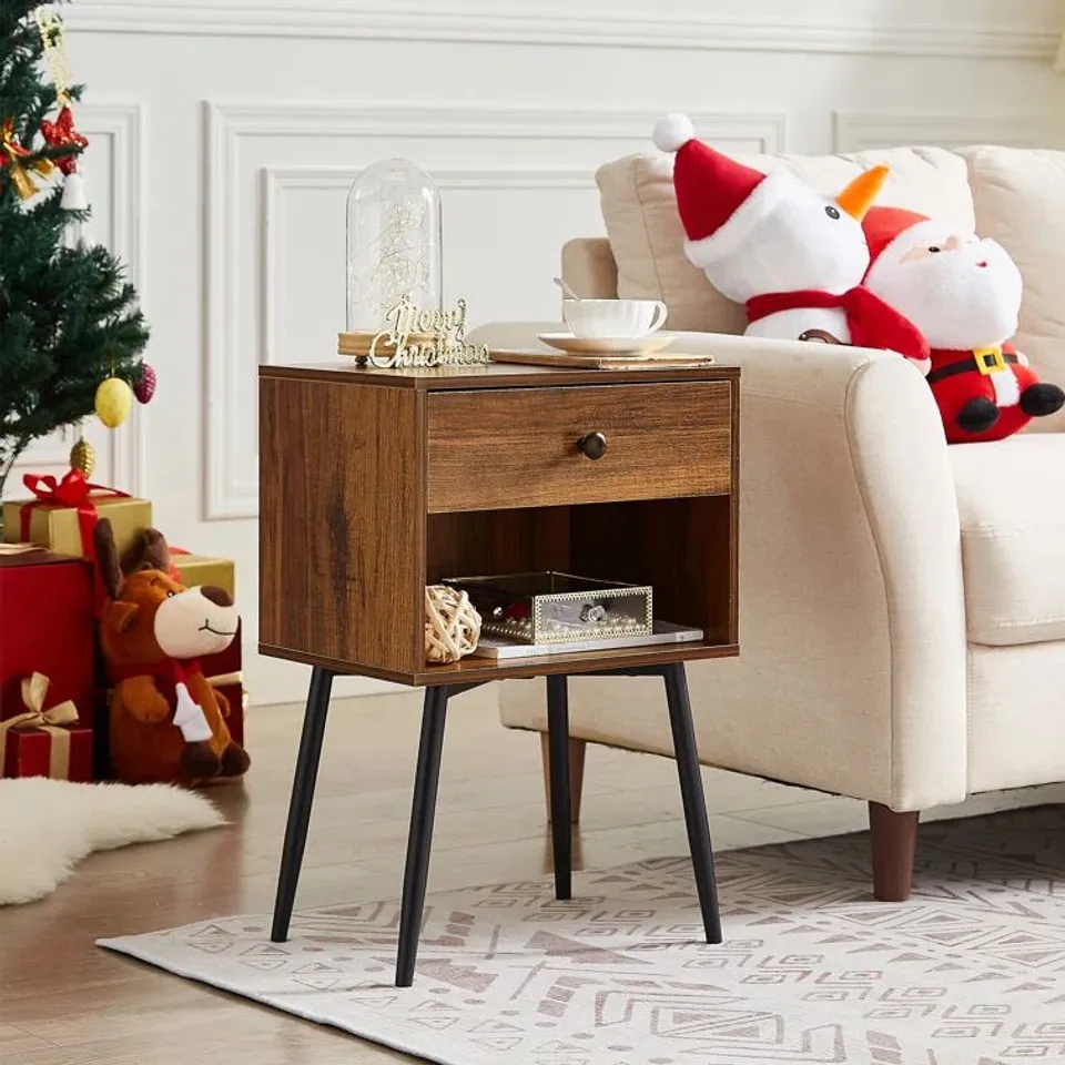 BOXED NS IRON BEDSIDE TABLE