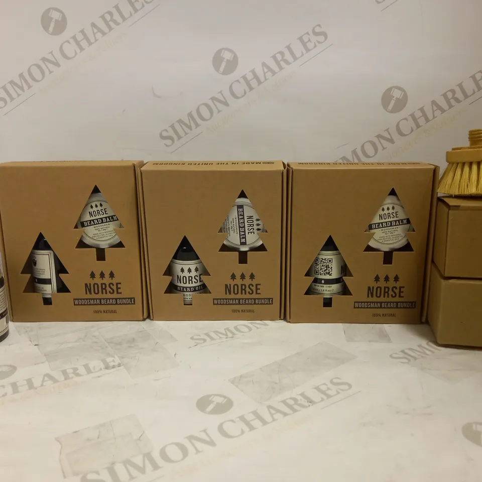 NORSE WOODSMAN BEARD CARE BUNDLE (3 X BEARD OIL, 3 X BEARD BALM, 2 X BRUSH, 1 X AFTERSHAVE BALM)