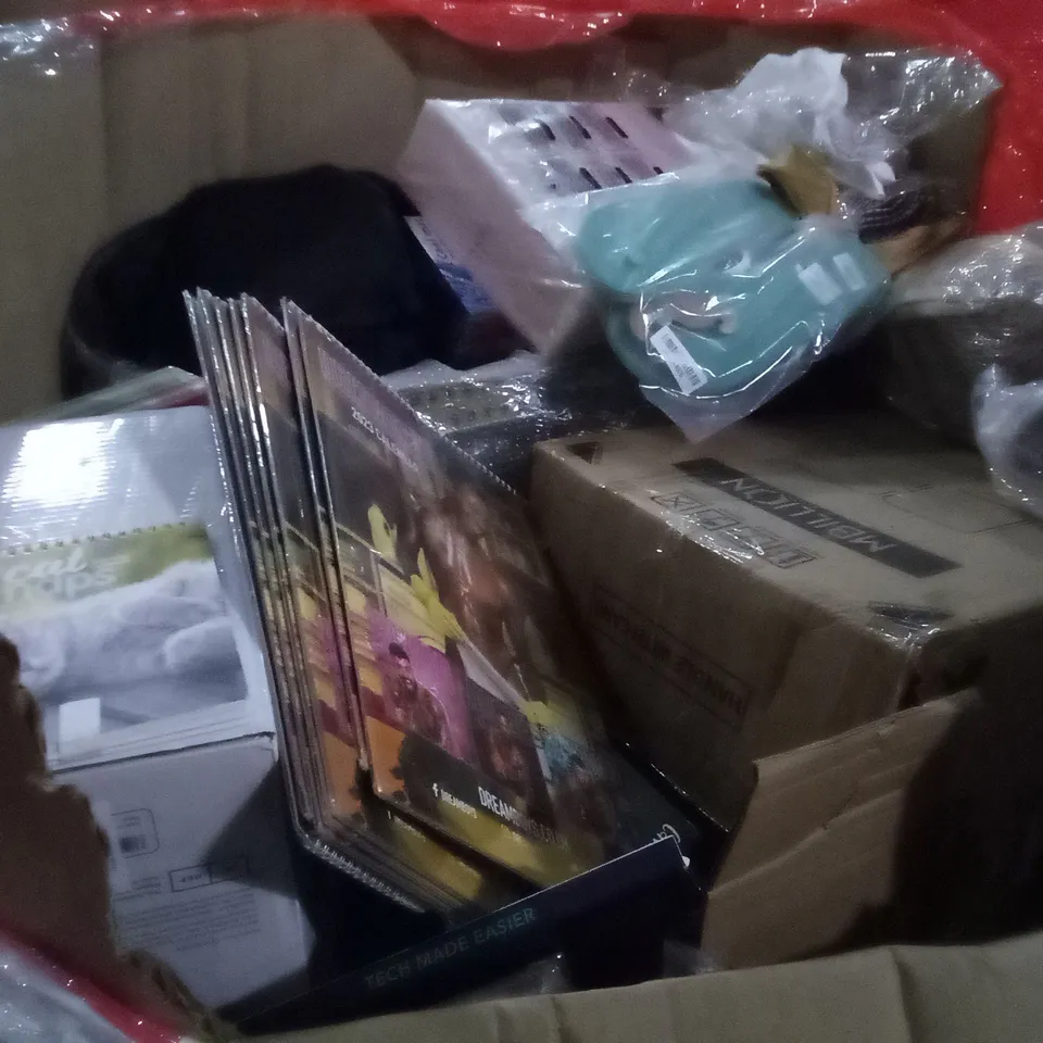 PALLET OF ASSORTED ITEMS INCLUDING INSECT KILLER DREAM BOYS 2023 CALENDER, EVA FOAM SHEETS, HOMIDEC SHOE RACK, COOPER DESK PRO, 2023 PLANNER