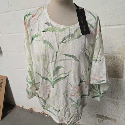 PHASE EIGHT INNA WATERCOLOUR TOP - IVORY - SIZE 18