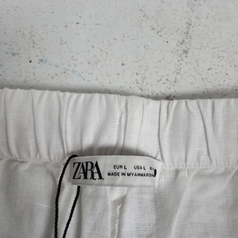 ZARA WHITE WOMEN'S TROUSERS - EU L / US L