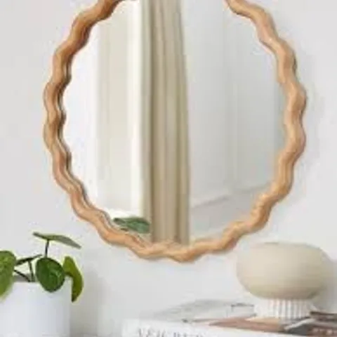 SQUIGGLE WOODEN CIRCLE MIRROR - COLLECTION ONLY 