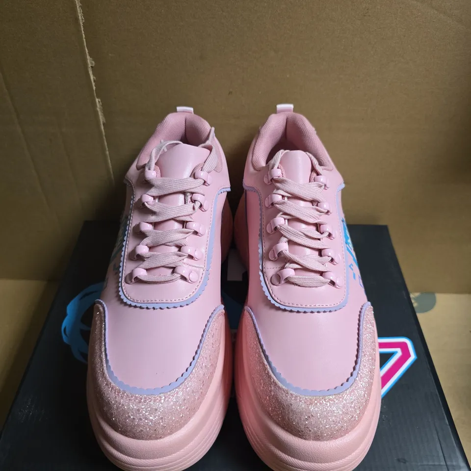 BOXED PAIR OF KOI PINK PLATFORM SNEAKERS - SIZE 10